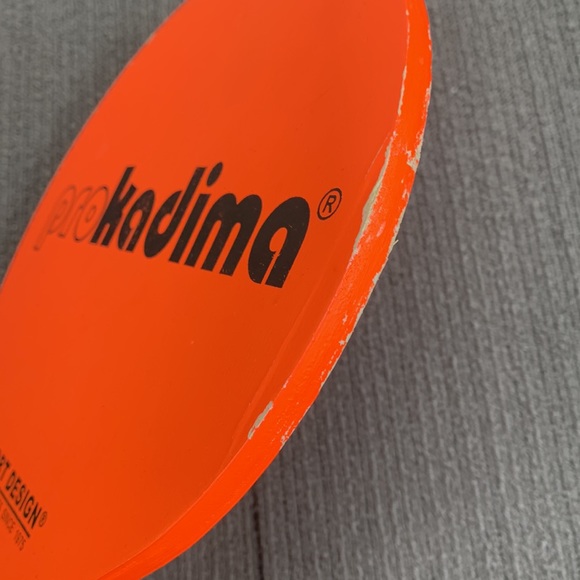 Prokadima Paddles (2) Neon Green Orange Black Wooden Sport Design Paddle Ball - Picture 9 of 11